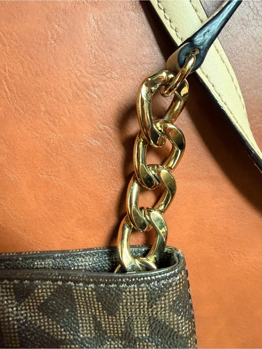 Michael Kors Hamilton East West Crossbody + Matching Card Holder Brown MK